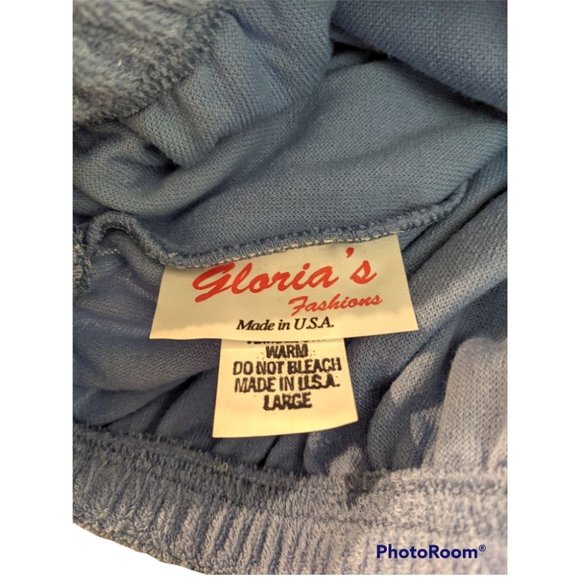 NWT Vintage Terrycloth Romper Jumper Gloria's Fashions Coverup Blue - Large - Picture 11 of 12